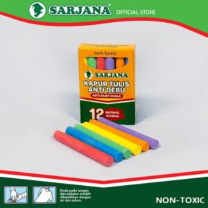 Kapur Tulis Anti Debu 12 Warna