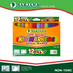 Sarjana Kid Markers 12 Warna (Spidol Warna)