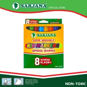 Kid Markers 8 Warna Klasik (Spidol Warna)