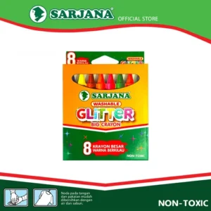 Sarjana Krayon Besar Glitter (8 Batang Warna Glitter)